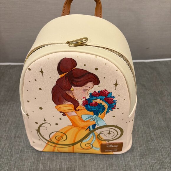Loungefly Handbags - Loungefly Disney Beauty And The Beast Mini Backpack Belle Bouquet Floral Bag